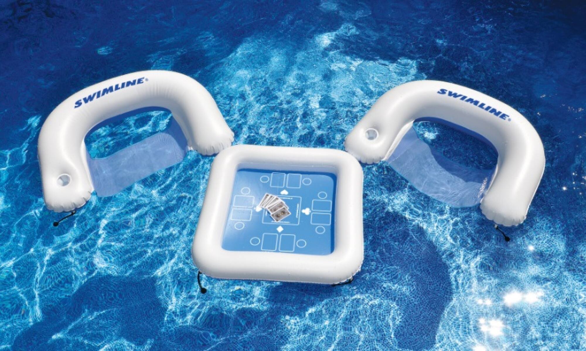 Swimline Inflatable Poker Table & Chairs with Waterproof Playing Cards Set